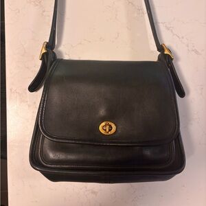 Black Leather Coach Legacy Rambler 9061 Vintage Shoulder Crossbody Bag Purse